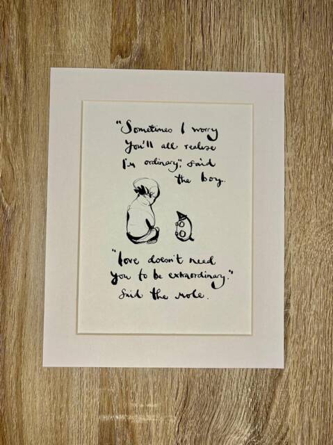 Charlie Mackesy Mounted Print - The Boy, Mole, Fox & Horse Book Page Art