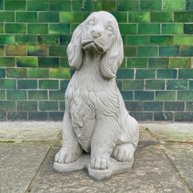 Cocker Spaniel Sculpture Outdoor Dog Statue Concrete Memorial Figurine Stone Garden Pet Decoration Lawn Ornament Dog Lover Gift Yard Art - image 1