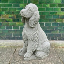 Cocker Spaniel Sculpture Outdoor Dog Statue Concrete Memorial Figurine Stone Garden Pet Decoration Lawn Ornament Dog Lover Gift Yard Art - thumbnail 2