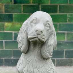 Cocker Spaniel Sculpture Outdoor Dog Statue Concrete Memorial Figurine Stone Garden Pet Decoration Lawn Ornament Dog Lover Gift Yard Art - thumbnail 3