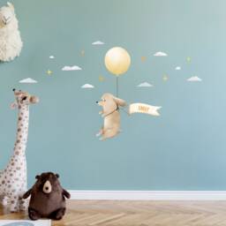 Personalised Balloon Dog Wall Decal, Plastic-Free Kids Room Wall Stickers - thumbnail 2