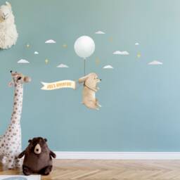 Personalised Balloon Dog Wall Decal, Plastic-Free Kids Room Wall Stickers - thumbnail 3