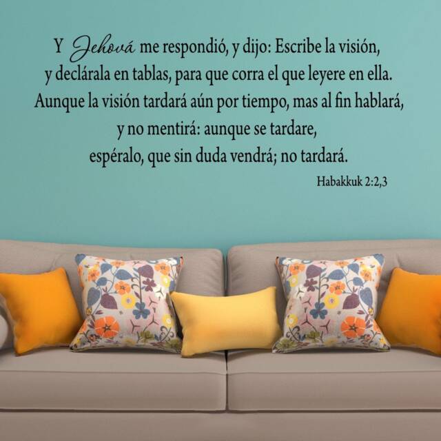 Vwaq Then The Lord Replied Spanish Vinyl Wall Decal Bible Verse Quotes - image 1