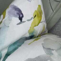 Vibrant Handmade Cushion Cover Featuring Abstract Multicoloured Leaves in Voyage Fabric - thumbnail 2