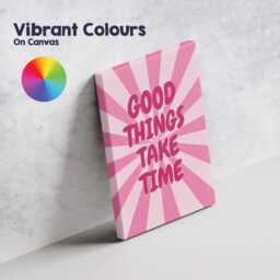 Good Things Take Time Canvas Wall Art Inspirational Quote Minimalist Neutral Aesthetic Decor Bedroom Office Girl Pink Hanging Cute Artwork - thumbnail 3
