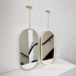 Capsula Ceiling Hanging Suspended Mirror With A Brass Frame & Front Illumination - thumbnail 3