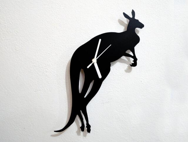 Kangaroo Jumping Silhouette - Wall Clock - image 1