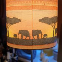 Savannah Elephants - Bedside Lamp African Sunset Night Light Decoupage Gift - thumbnail 3