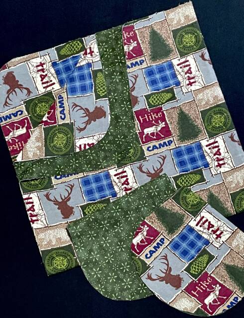 Woodland Camp Hike Trail Hemstitch Receiving Baby Blanket & 2 Burp Cloths, Diy Crochet Flannel Blanket, Pine Trees, Red Blue Tan Green - image 1