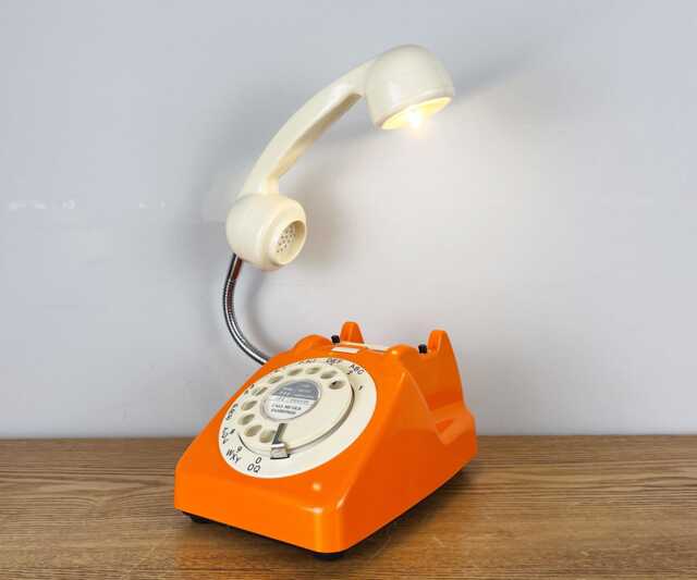 Orange Desk Lamp, Retro Telephone Lamp - image 1
