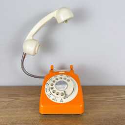 Orange Desk Lamp, Retro Telephone Lamp - thumbnail 4