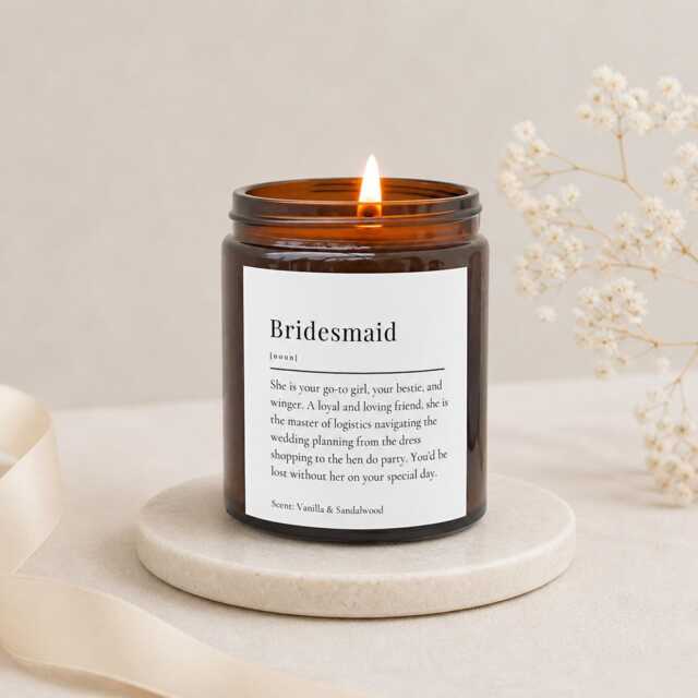 Bridesmaid Candle Gift, Proposal Wedding Gift For Bridesmaid, Thank You Bridal Party, Best Friend - image 1
