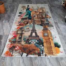 Nordic Folk Mandala Rug - Scandinavian Geometric Tile Mat - thumbnail 4