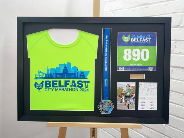 Belfast Marathon 2024 Medal Display Frame Diy Bib, T-Shirt & Photo Keepsake - image 1