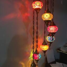 7 - Ball Turkish Water Drop Style Mosaic Chandelier Multi-Color Warm Mix - thumbnail 3