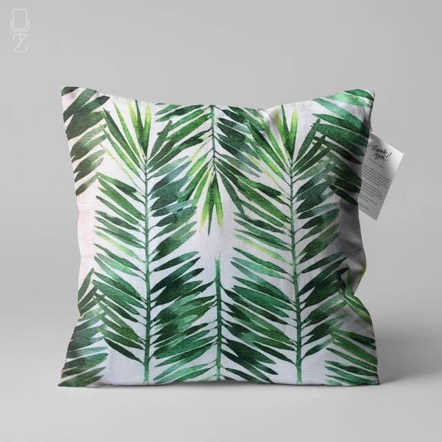 Green Tropical Eucalyptus Leaves Cushion Covers - Double Sided Printing Pillow Cover On The Soft Chenille Fabric With Multi Size Options - image 1