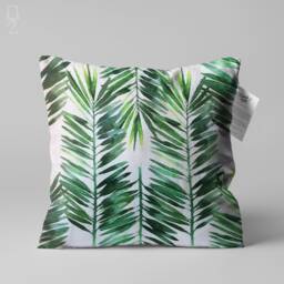 Green Tropical Eucalyptus Leaves Cushion Covers - Double Sided Printing Pillow Cover On The Soft Chenille Fabric With Multi Size Options - thumbnail 1