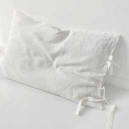 Linen Pillow Shams With Ties - European Pre-Washed Linen, Set Of 2 - thumbnail 3