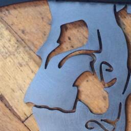 "Metal Grim Reaper Cowboy Skull Wall Hanging 18"" X 12.5" - thumbnail 4