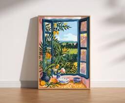 Open Window Henri Matisse Print, Style Fauvism Painting, Modern Exhibition Mediterranean Scene, Retro Vintage Poster - thumbnail 1