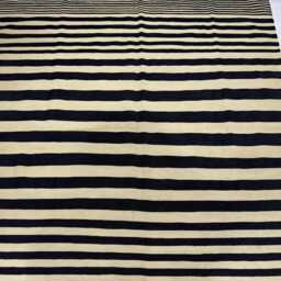 Handmade Flatweave Kilim Rug Modern Black & Neutral Accent Rug - thumbnail 2