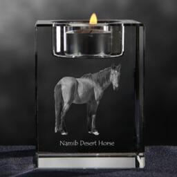 Namib Desert Horse - Crystal Candlestick With Horse, Souvenir, Decoration, Limited Edition, Collection - thumbnail 3