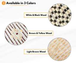 Handmade Wooden Beaded Door Curtain - Boho Room Divider, Natural Wood Hanging Bead - thumbnail 1