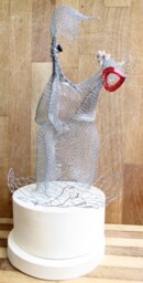 Wedding Cake Topper Red Hart Ooak