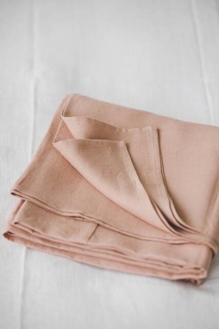 Linen Flat Sheet in Misty Rose Color, King, Queen, Twin, Custom Size Pink Sheet, Softened Natural Linen Various Colors - image 1