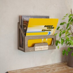 Rustic Baltic Birch Vinyl Record Wall Shelf Lp Storage - thumbnail 2