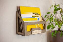 Rustic Baltic Birch Vinyl Record Wall Shelf Lp Storage - thumbnail 1