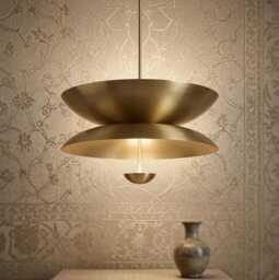 Mid Century Modern Dining Hanging Lamp Antique Fixture - thumbnail 1