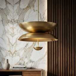 Mid Century Modern Dining Hanging Lamp Antique Fixture - thumbnail 2