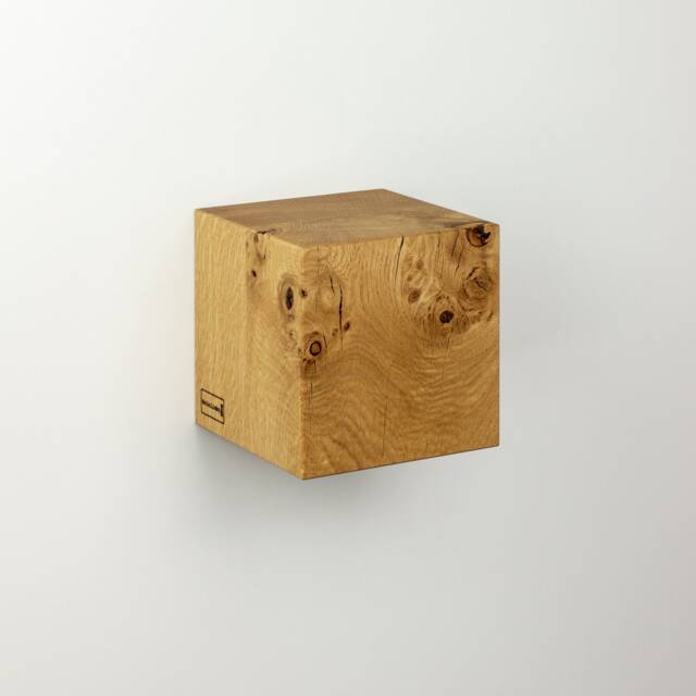 Wall Lamp Cube #2 Made Of Solid Branch Oak - image 1