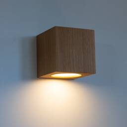 Wall Lamp Cube #2 Made Of Solid Branch Oak - thumbnail 2