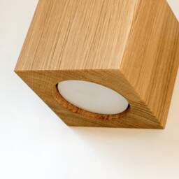 Wall Lamp Cube #2 Made Of Solid Branch Oak - thumbnail 3