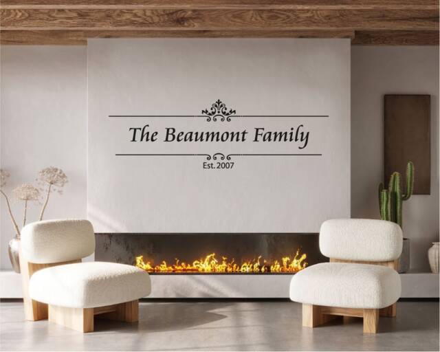 Family Name Established Wall Decor Sticker Family Name Gift, Surname Established Decor Custom Decal, Wall Art - image 1