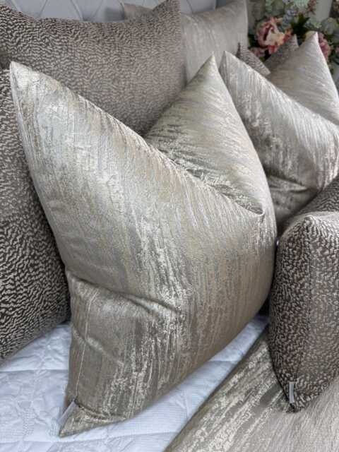Luxurious Taupe Cushion Cover, Timeless Luxury Textured Pillow Touch Euro Sham Throw - All Sizes Rosie - image 1