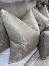 Luxurious Taupe Cushion Cover, Timeless Luxury Textured Pillow Touch Euro Sham Throw - All Sizes Rosie - thumbnail 1