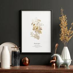 Gold Modern Botanical Bible Verse Wall Art Prints, Set Of 3 Sketches Framed Prints, Christianity Home Decor - thumbnail 3