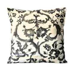 Designers Guild Guerbois Cushion Cover Black & Cream Linen Pillow - thumbnail 1