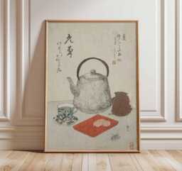 Japanese Tea Ceremony Wall Art, Vintage Teapot Print, Wabi Sabi Kitchen Decor, Traditional Asian Artwork, Zen Poster - thumbnail 1