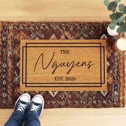 Personalized Front Door Mat - Custom Name Welcome For New Homeowners Unique Gift Home - thumbnail 3
