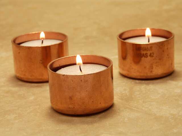 Copper Tealight Holder, 7Th Anniversary Present - image 1