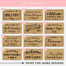 Christmas Holiday Doormat For Grandparents, Grand Parent Family Doormat, Door Mat, Grandparent Welcome Rug - thumbnail 3