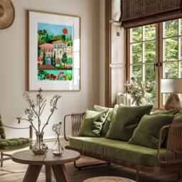 Bellagio Jungle Print, Lake Como Poster, Illustrated Travel A5/A4 A3 A2 A1 - thumbnail 2