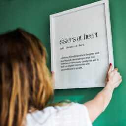 Sisters At Heart Definition Print - Heartfelt Gift For Birthdays, Christmas, Or Friendship - Unique Wall Art Decor Best Sister Friend - thumbnail 3