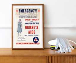 Reprint Of A Vintage Female Nurse's Aide Recruiting Poster - thumbnail 1