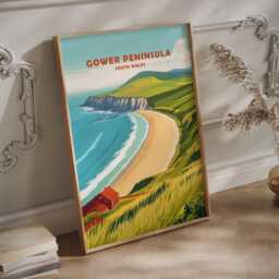 Gower Peninsula Poster - South Wales Travel Wall Art - thumbnail 2