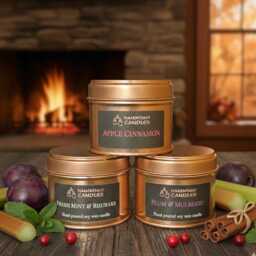 The Autumn Fruit Collection - A Selection Of 3 Handmade Scented Soy Wax Candles. Natural, Cruelty Free. X 100Ml Tins - thumbnail 1